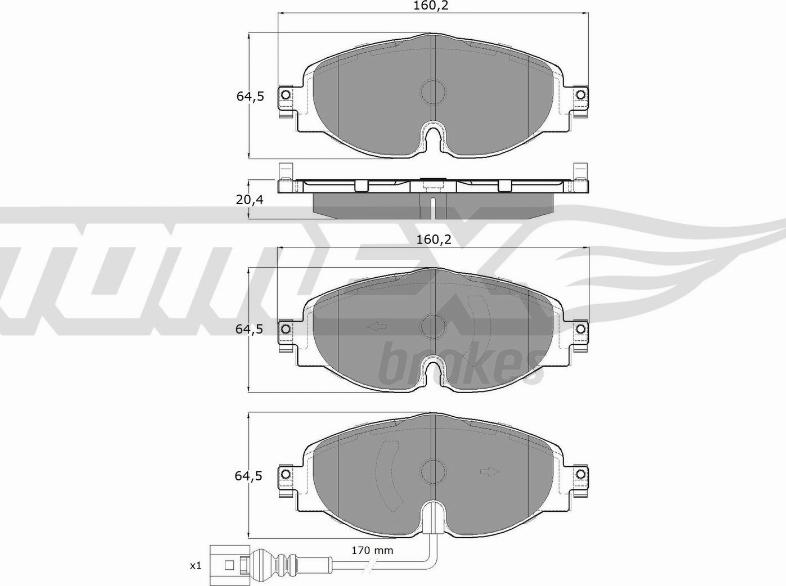 TOMEX brakes TX 16-97 - Bremžu uzliku kompl., Disku bremzes autodraugiem.lv