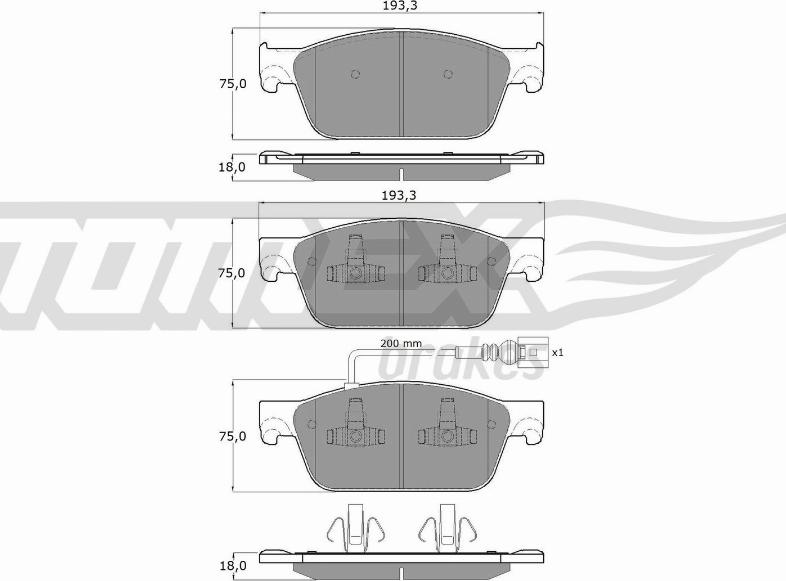 TOMEX brakes TX 16-46 - Bremžu uzliku kompl., Disku bremzes autodraugiem.lv