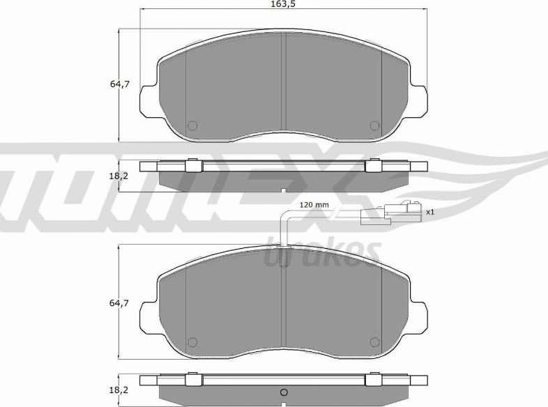 TOMEX brakes TX 16-40 - Bremžu uzliku kompl., Disku bremzes autodraugiem.lv