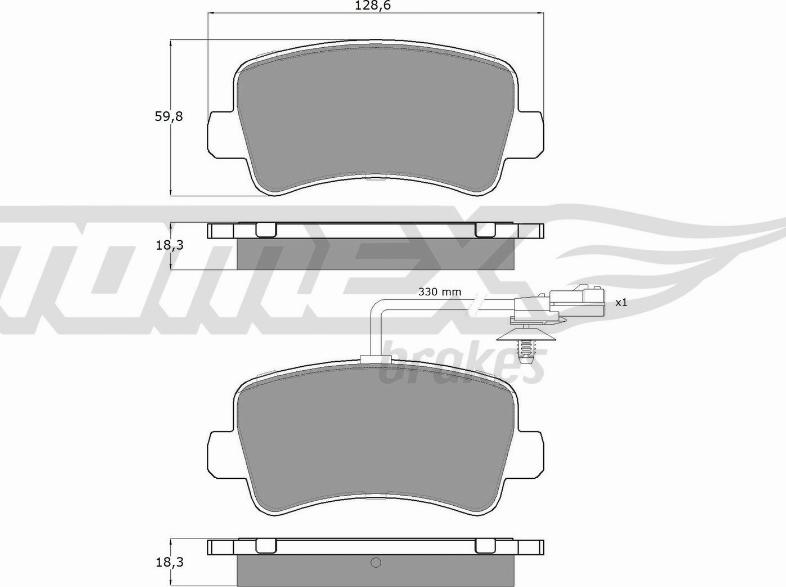 TOMEX brakes TX 16-48 - Bremžu uzliku kompl., Disku bremzes autodraugiem.lv