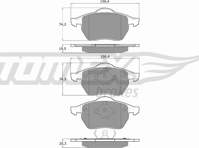 TOMEX brakes TX 16-54 - Bremžu uzliku kompl., Disku bremzes autodraugiem.lv