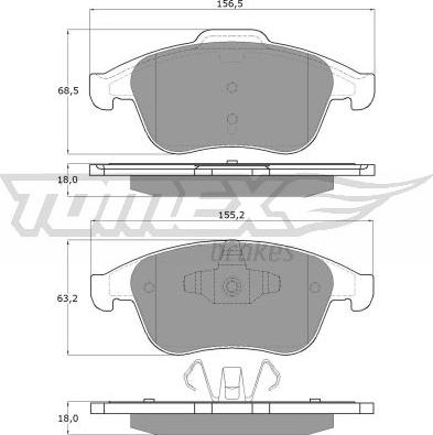 TOMEX brakes TX 16-56 - Bremžu uzliku kompl., Disku bremzes autodraugiem.lv