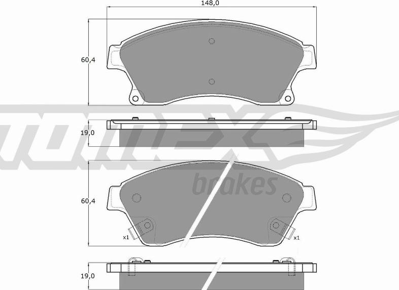 TOMEX brakes TX 16-50 - Bremžu uzliku kompl., Disku bremzes autodraugiem.lv