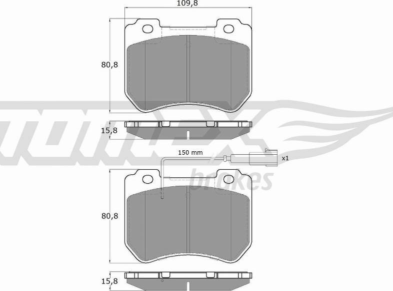 TOMEX brakes TX 16-58 - Bremžu uzliku kompl., Disku bremzes autodraugiem.lv