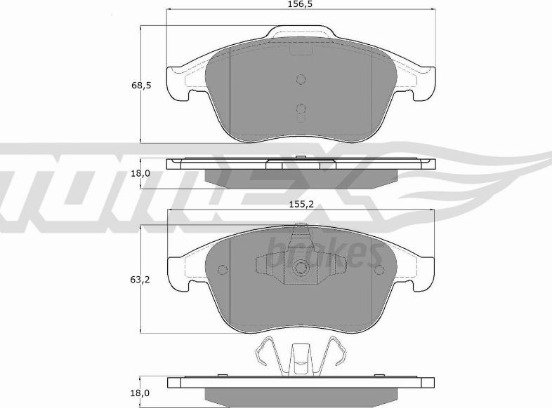 TOMEX brakes TX 16-65 - Bremžu uzliku kompl., Disku bremzes autodraugiem.lv