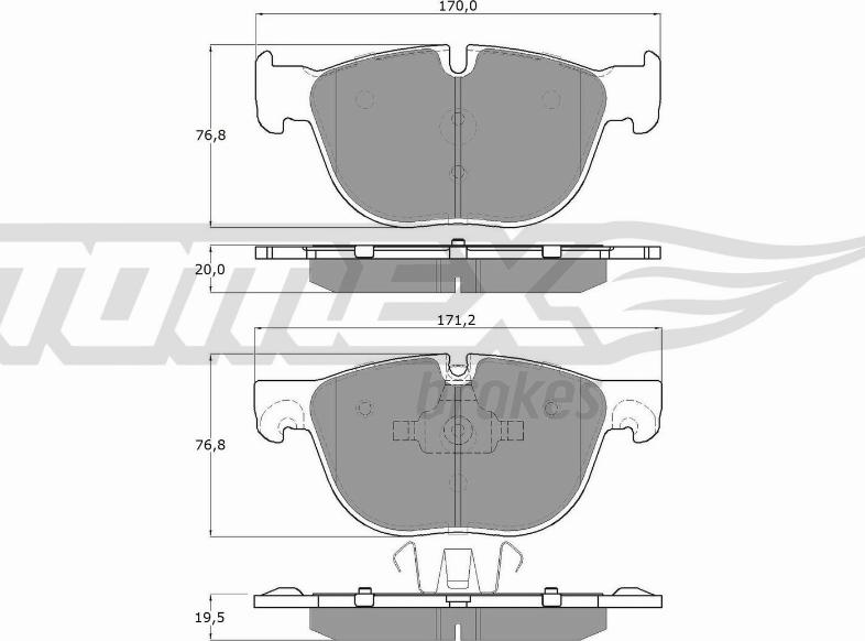 TOMEX brakes TX 16-68 - Bremžu uzliku kompl., Disku bremzes autodraugiem.lv