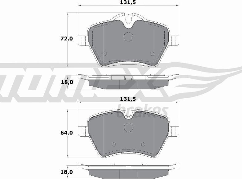 TOMEX brakes TX 16-04 - Bremžu uzliku kompl., Disku bremzes autodraugiem.lv