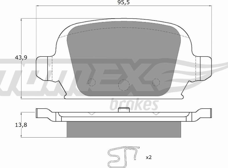 TOMEX brakes TX 16-06 - Bremžu uzliku kompl., Disku bremzes autodraugiem.lv