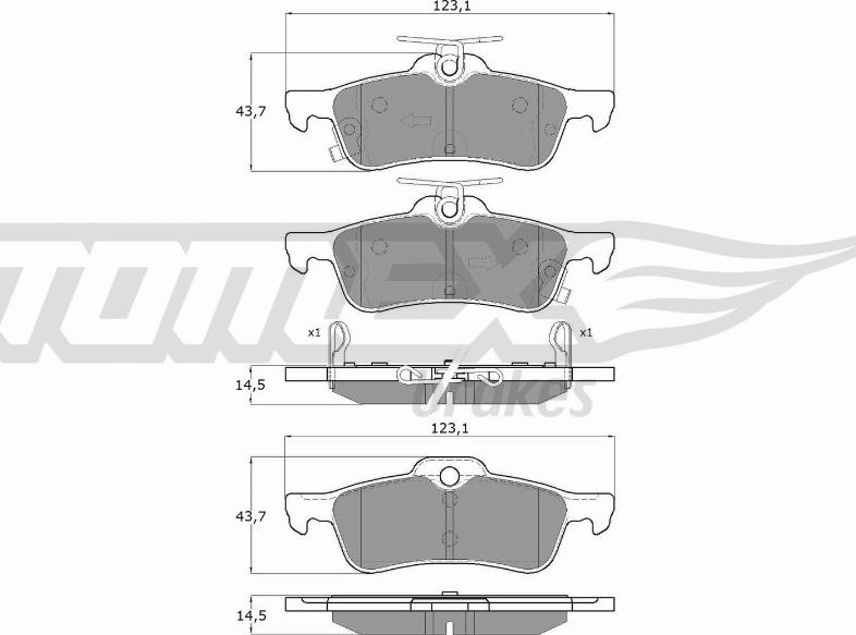 TOMEX brakes TX 16-031 - Bremžu uzliku kompl., Disku bremzes autodraugiem.lv