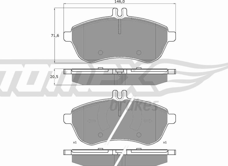 TOMEX brakes TX 16-02 - Bremžu uzliku kompl., Disku bremzes autodraugiem.lv