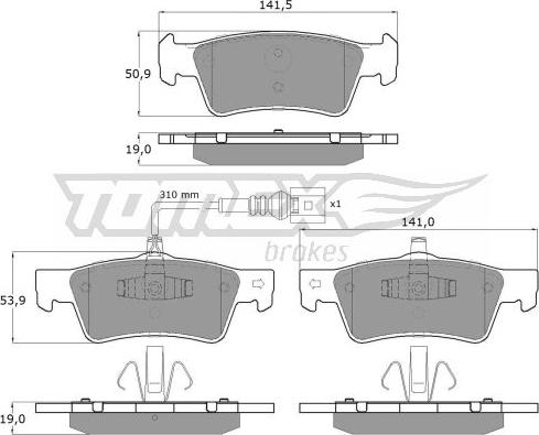 TOMEX brakes TX 16-14 - Bremžu uzliku kompl., Disku bremzes autodraugiem.lv