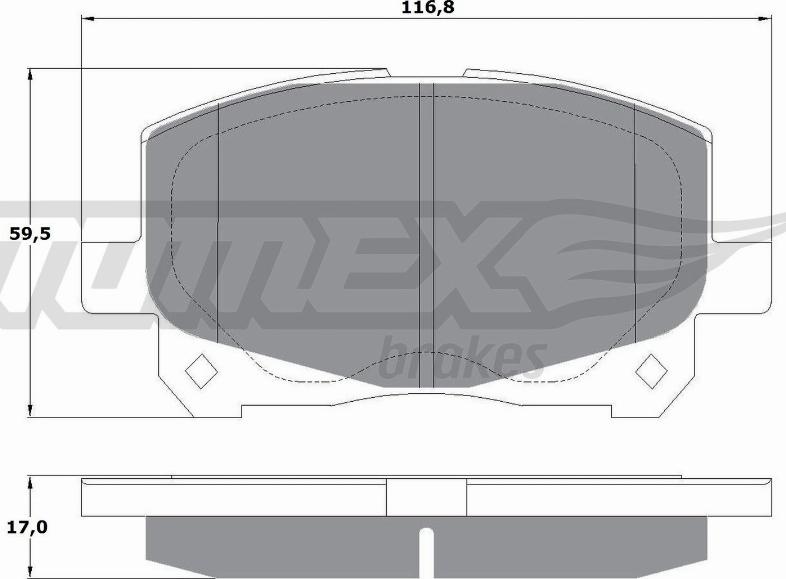 TOMEX brakes TX 16-11 - Bremžu uzliku kompl., Disku bremzes autodraugiem.lv