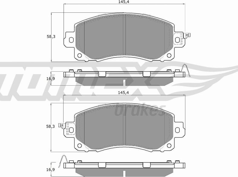 TOMEX brakes TX 16-12 - Bremžu uzliku kompl., Disku bremzes autodraugiem.lv