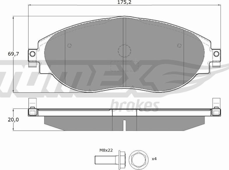 TOMEX brakes TX 16-842 - Bremžu uzliku kompl., Disku bremzes autodraugiem.lv