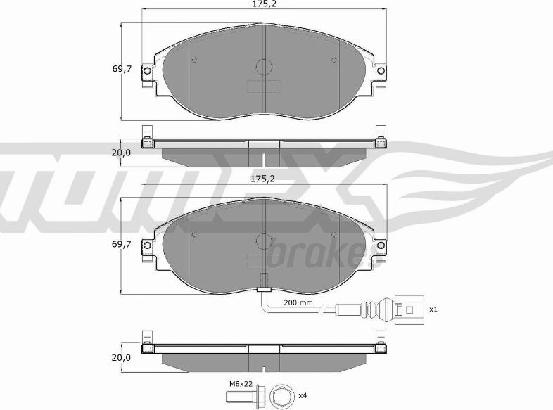 TOMEX brakes TX 16-84 - Bremžu uzliku kompl., Disku bremzes autodraugiem.lv