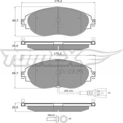 TOMEX brakes TX 16-84 - Bremžu uzliku kompl., Disku bremzes autodraugiem.lv