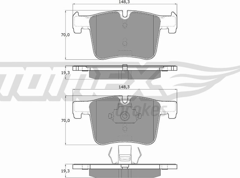 TOMEX brakes TX 16-85 - Bremžu uzliku kompl., Disku bremzes autodraugiem.lv