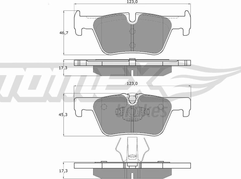 TOMEX brakes TX 16-86 - Bremžu uzliku kompl., Disku bremzes autodraugiem.lv