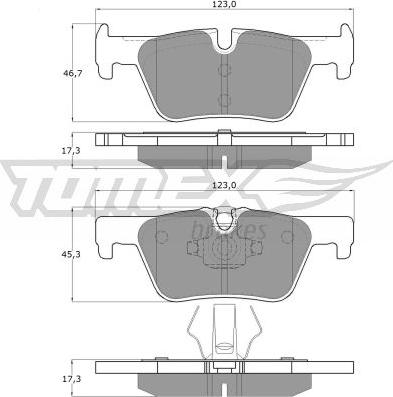 TOMEX brakes TX 16-86 - Bremžu uzliku kompl., Disku bremzes autodraugiem.lv