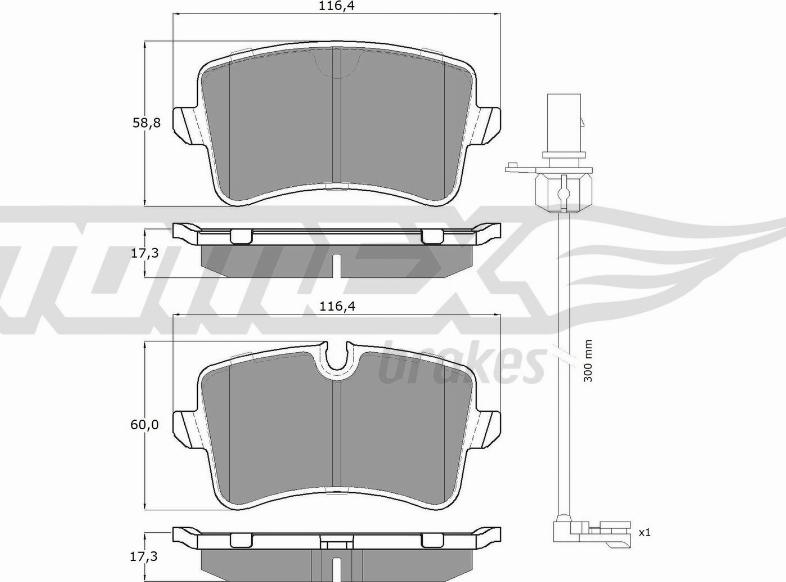 TOMEX brakes TX 16-81 - Bremžu uzliku kompl., Disku bremzes autodraugiem.lv