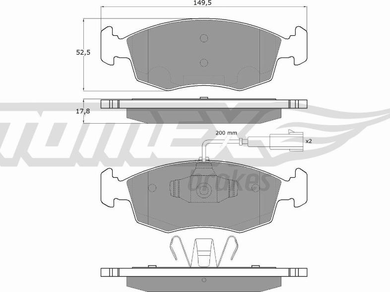 TOMEX brakes TX 16-88 - Bremžu uzliku kompl., Disku bremzes autodraugiem.lv