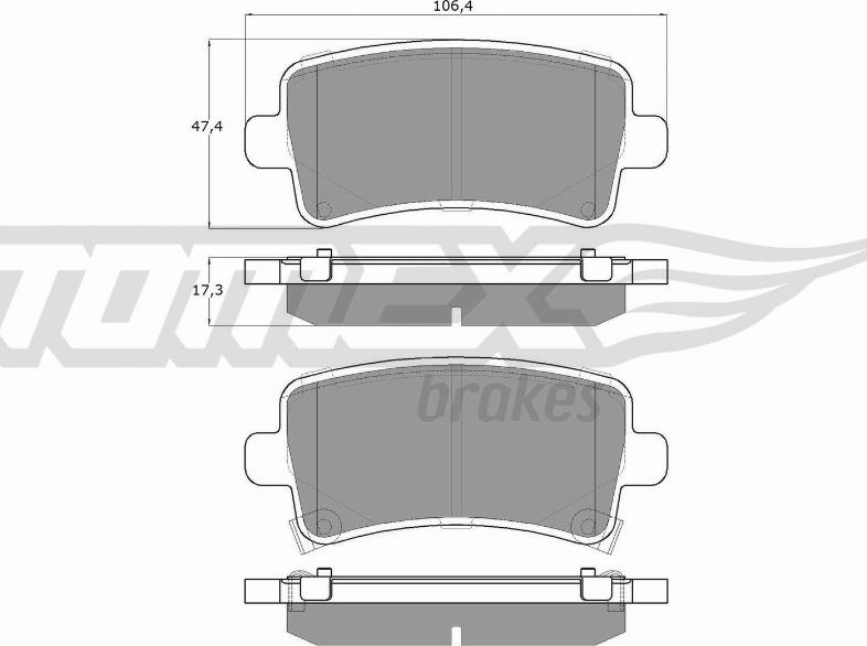 TOMEX brakes TX 16-36 - Bremžu uzliku kompl., Disku bremzes autodraugiem.lv