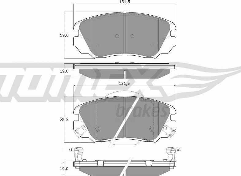 TOMEX brakes TX 16-33 - Bremžu uzliku kompl., Disku bremzes autodraugiem.lv