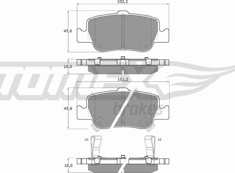 TOMEX brakes TX 16-29 - Bremžu uzliku kompl., Disku bremzes autodraugiem.lv