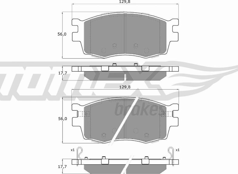 TOMEX brakes TX 16-27 - Bremžu uzliku kompl., Disku bremzes autodraugiem.lv