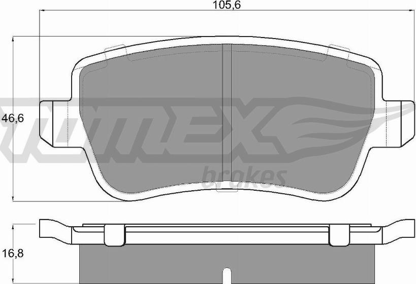 TOMEX brakes TX 16-74 - Bremžu uzliku kompl., Disku bremzes autodraugiem.lv