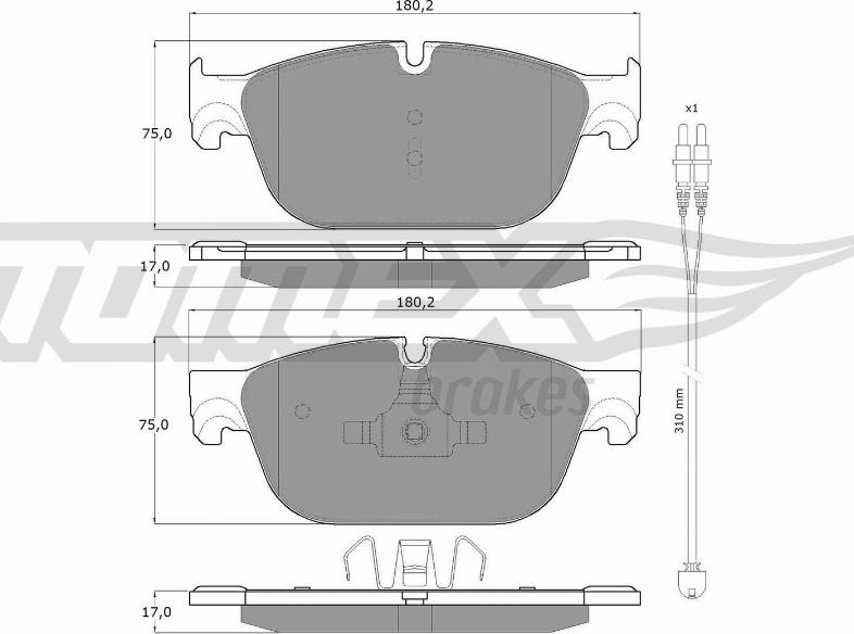 TOMEX brakes TX 16-78 - Bremžu uzliku kompl., Disku bremzes autodraugiem.lv