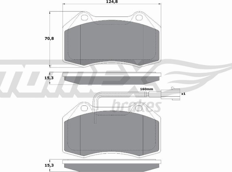 TOMEX brakes TX 16-73 - Bremžu uzliku kompl., Disku bremzes autodraugiem.lv