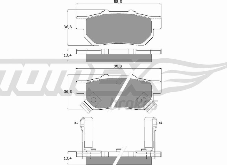 TOMEX brakes TX 10-99 - Bremžu uzliku kompl., Disku bremzes autodraugiem.lv