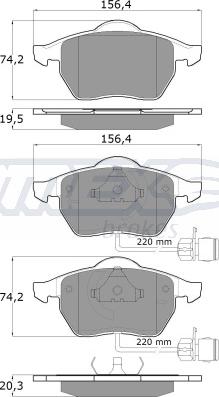 TOMEX brakes TX 10-941 - Bremžu uzliku kompl., Disku bremzes autodraugiem.lv