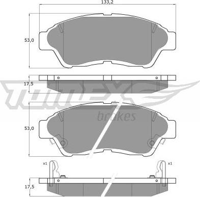 TOMEX brakes TX 10-96 - Bremžu uzliku kompl., Disku bremzes autodraugiem.lv