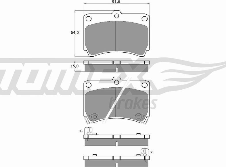 TOMEX brakes TX 10-91 - Bremžu uzliku kompl., Disku bremzes autodraugiem.lv