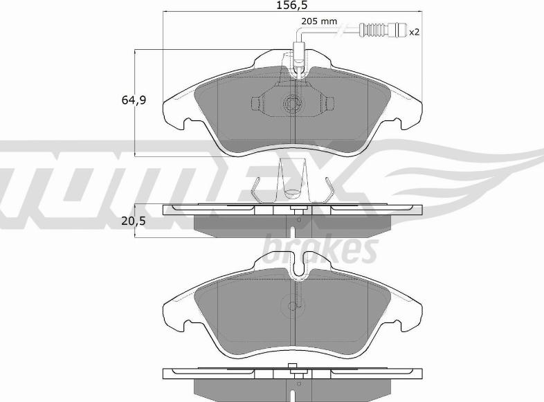 TOMEX brakes TX 10-931 - Bremžu uzliku kompl., Disku bremzes autodraugiem.lv