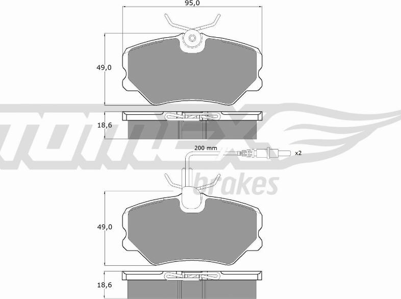 TOMEX brakes TX 10-44 - Bremžu uzliku kompl., Disku bremzes autodraugiem.lv