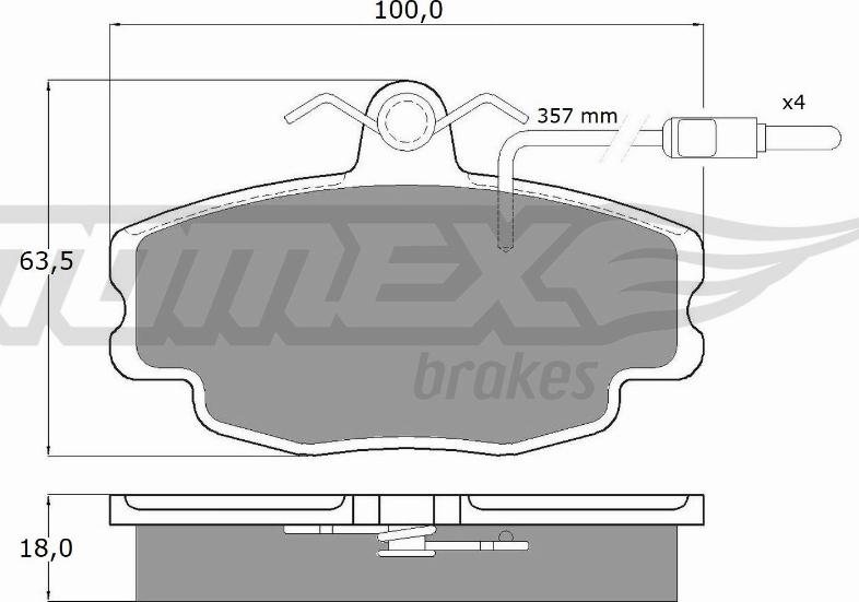 TOMEX brakes TX 10-481 - Bremžu uzliku kompl., Disku bremzes autodraugiem.lv