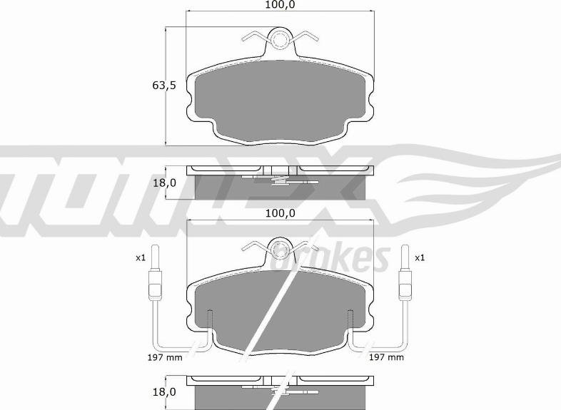 TOMEX brakes TX 10-48 - Bremžu uzliku kompl., Disku bremzes autodraugiem.lv