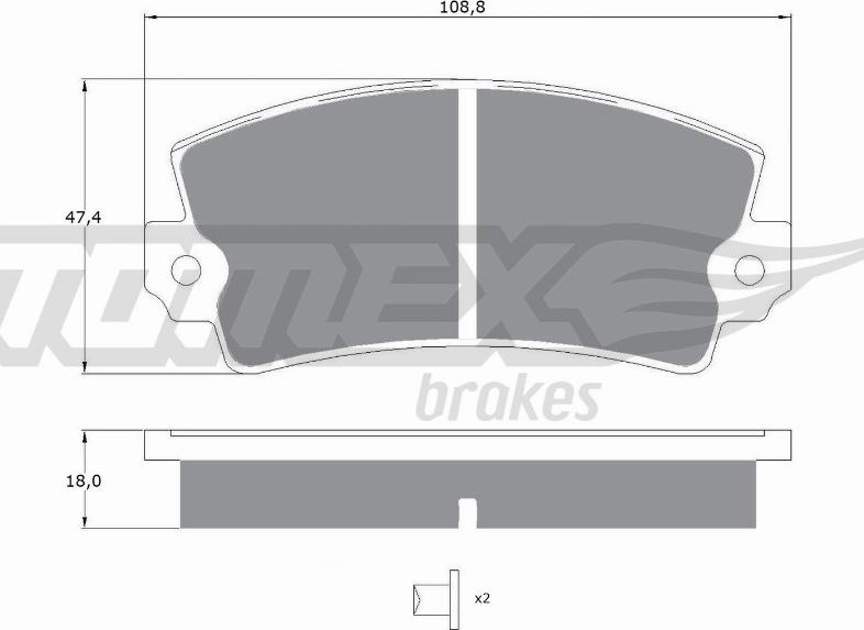 TOMEX brakes TX 10-434 - Bremžu uzliku kompl., Disku bremzes autodraugiem.lv