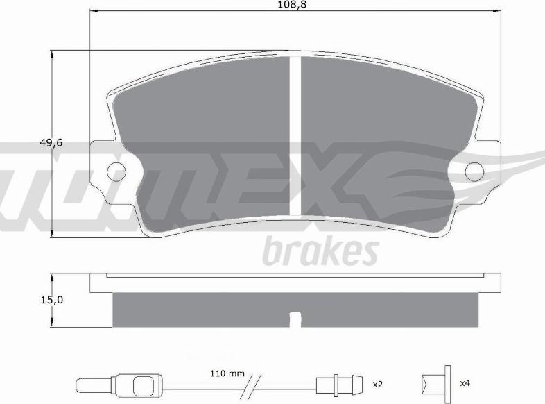 TOMEX brakes TX 10-431 - Bremžu uzliku kompl., Disku bremzes autodraugiem.lv