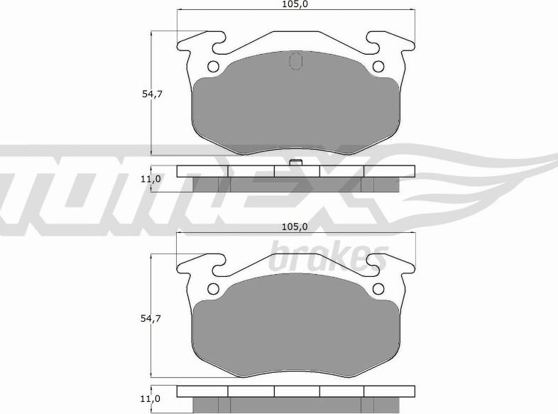 TOMEX brakes TX 10-502 - Bremžu uzliku kompl., Disku bremzes autodraugiem.lv