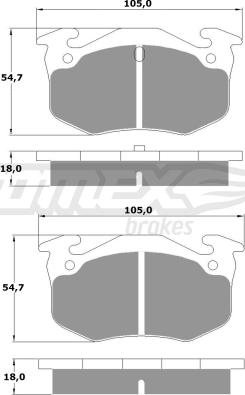 TOMEX brakes TX 10-50 - Bremžu uzliku kompl., Disku bremzes autodraugiem.lv