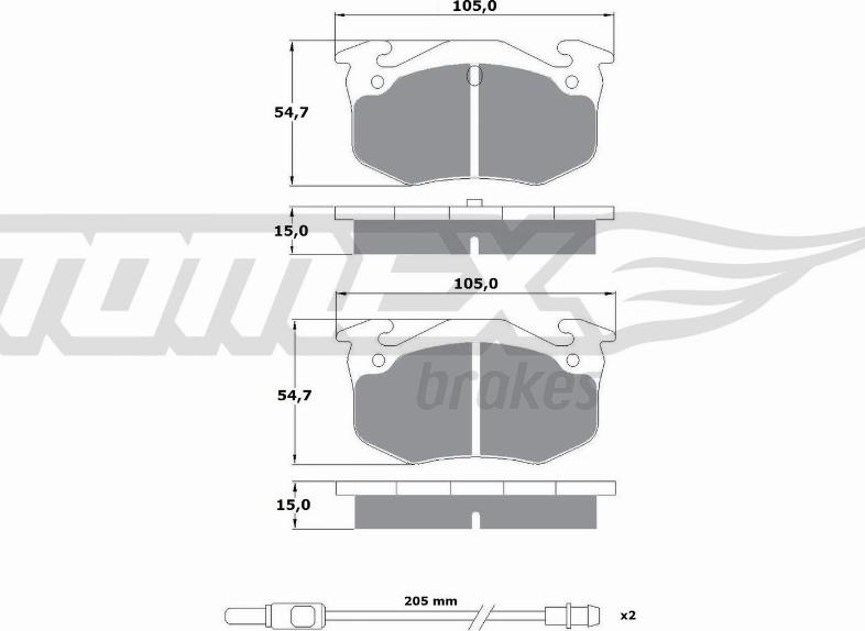 TOMEX brakes TX 10-512 - Bremžu uzliku kompl., Disku bremzes autodraugiem.lv