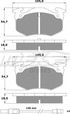 TOMEX brakes TX 10-51 - Bremžu uzliku kompl., Disku bremzes autodraugiem.lv