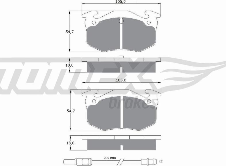 TOMEX brakes TX 10-51 - Bremžu uzliku kompl., Disku bremzes autodraugiem.lv