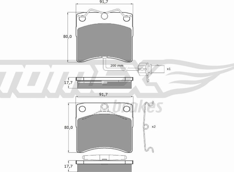 TOMEX brakes TX 10-641 - Bremžu uzliku kompl., Disku bremzes autodraugiem.lv