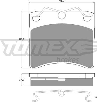 TOMEX brakes TX 10-64 - Bremžu uzliku kompl., Disku bremzes autodraugiem.lv