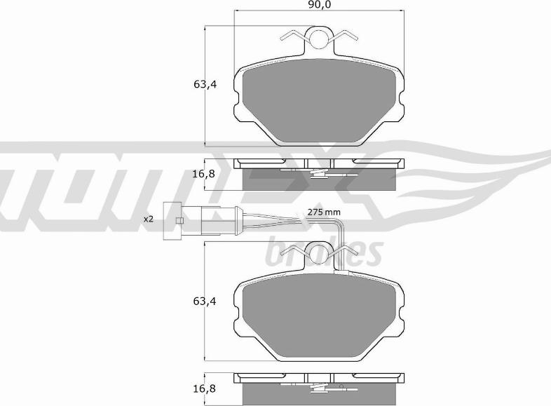 TOMEX brakes TX 10-61 - Bremžu uzliku kompl., Disku bremzes autodraugiem.lv